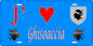 Plaque métal décorative 15 x 30 cm bleu J' ❤️ Ghisonaccia Canton de Ghisonaccia Haute-Corse