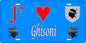 Plaque métal décorative 15 x 30 cm bleu J' ❤️ Ghisoni Canton de Fiumorbo-Castello Haute-Corse