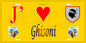 Plaque métal décorative 15 x 30 cm jaune J' ❤️ Ghisoni Canton de Fiumorbo-Castello Haute-Corse