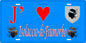 Plaque métal décorative 15 x 30 cm bleu J' ❤️ Isolaccio-di-Fiumorbo Canton de Fiumorbo-Castello Haute-Corse