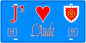 Plaque métal décorative, J' ❤️L'Aude, région Occitanie fond  mur bleu 11