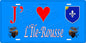 Plaque métal décorative 15 x 30 cm bleu J' ❤️ L'Île-Rousse Canton de L'Île-Rousse Haute-Corse