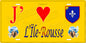 Plaque métal décorative 15 x 30 cm jaune J' ❤️ L'Île-Rousse Canton de L'Île-Rousse Haute-Corse