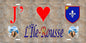Plaque métal décorative 15 x 30 cm mur antique J' ❤️ L'Île-Rousse Canton de L'Île-Rousse Haute-Corse