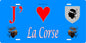 Plaque métal décorative 15 x 30 cm bleu J'❤️la Corse