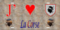 Lot de 10 plaques J'❤️ la Corse fond mur antique