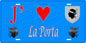 Plaque métal décorative 15 x 30 cm bleu J' ❤️ La Porta Canton de Casinca-Fumalto Haute-Corse