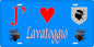 Plaque métal décorative 15 x 30 cm bleu J' ❤️ Lavatoggio Canton de Calvi Haute-Corse