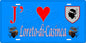 Plaque métal décorative 15 x 30 cm bleu J' ❤️ Loreto-di-Casinca Canton de Casinca-Fumalto Haute-Corse