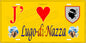 Plaque métal décorative 15 x 30 cm jaune J' ❤️ Lugo di Nazza Canton de Fiumorbo-Castello Haute-Corse