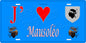 Plaque métal décorative 15 x 30 cm bleu J' ❤️ Mausoléo Canton de l'Île-Rousse Haute-Corse