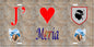 Plaque métal décorative 15 x 30 cm mur antique J' ❤️ Meria Canton du Cap Corse Haute-Corse