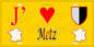 Plaque métal décorative 15x30 cm jaune J' ❤️Metz carte