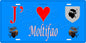 Plaque métal décorative 15 x 30 cm bleu J' ❤️ Moltifao Canton de Golo-Morosaglia Haute-Corse
