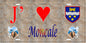 Plaque métal décorative 15 x 30 cm mur antique J' ❤️ Moncale Canton de Calvi Haute-Corse