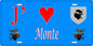 Plaque métal décorative 15 x 30 cm bleu J' ❤️ Monte Canton de Golo-Morosaglia Haute-Corse