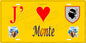 Plaque métal décorative 15 x 30 cm jaune J' ❤️ Monte Canton de Golo-Morosaglia Haute-Corse