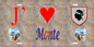 Plaque métal décorative 15 x 30 cm mur antique J' ❤️ Monte Canton de Golo-Morosaglia Haute-Corse
