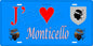 Plaque métal décorative 15 x 30 cm bleu J' ❤️ Monticello Canton de l'Île-Rousse Haute-Corse