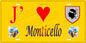 Plaque métal décorative 15 x 30 cm jaune J' ❤️ Monticello Canton de l'Île-Rousse Haute-Corse