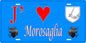 Plaque métal décorative 15 x 30 cm bleu J' ❤️ Morosaglia Canton de Golo-Morosaglia Haute-Corse