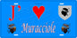 Plaque métal décorative 15 x 30 cm bleu J' ❤️ Muracciole Canton du Corte Haute-Corse