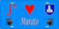 Plaque métal décorative 15 x 30 cm bleu J' ❤️ Murato Canton de Biguglia-Nebbio Haute-Corse