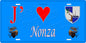 Plaque métal décorative 15 x 30 cm bleu J' ❤️ Nonza Canton de Cap Corse Haute-Corse