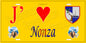Plaque métal décorative 15 x 30 cm jaune J' ❤️ Nonza Canton de Cap Corse Haute-Corse