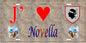 Plaque métal décorative 15 x 30 cm mur antique J' ❤️ Novella Canton de l'Île-Rousse Haute-Corse