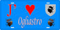 Plaque métal décorative 15 x 30 cm bleu J' ❤️ Ogliastro Canton du Cap Corse Haute-Corse
