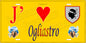 Plaque métal décorative 15 x 30 cm jaune J' ❤️ Ogliastro Canton du Cap Corse Haute-Corse