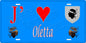 Plaque métal décorative 15 x 30 cm bleu J' ❤️ Oletta Canton de Biguglia-Nebbio Haute-Corse
