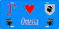Plaque métal décorative 15 x 30 cm bleu J' ❤️ Omessa  Canton de Golo-Morosaglia Haute-Corse