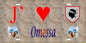 Plaque métal décorative 15 x 30 cm mur antique J' ❤️ Omessa  Canton de Golo-Morosaglia Haute-Corse