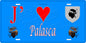 Plaque métal décorative 15 x 30 cm bleu J' ❤️ Palasca  Canton de l'Île-Rousse Haute-Corse