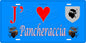 Plaque métal décorative 15 x 30 cm bleu J' ❤️ Pancheraccia  Canton de Ghisonaccia Haute-Corse