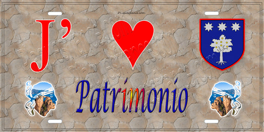 Plaque métal décorative 15 x 30 cm mur antique J' ❤️ Patrimonio  Canton du Cap Corse Haute-Corse