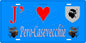 Plaque métal décorative 15 x 30 cm bleu J' ❤️ Pero Casevecchie  Canton de Casinca-Fumalto Haute-Corse