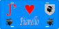 Plaque métal décorative 15 x 30 cm bleu J' ❤️ Pianello  Canton de Ghisonaccia Haute-Corse