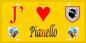 Plaque métal décorative 15 x 30 cm jaune J' ❤️ Pianello  Canton de Ghisonaccia Haute-Corse