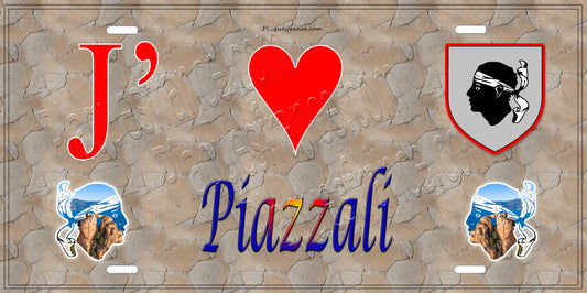 Plaque métal décorative 15 x 30 cm mur antique J' ❤️ Piazzali  Canton de Castagniccia Haute-Corse