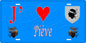 Plaque métal décorative 15 x 30 cm bleu J' ❤️ Piève Canton de Biguglia-Nebbio Haute-Corse