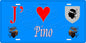 Plaque métal décorative 15 x 30 cm bleu J' ❤️ Pino Canton du Cap Corse Haute-Corse