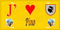 Plaque métal décorative 15 x 30 cm jaune J' ❤️ Pino Canton du Cap Corse Haute-Corse