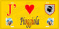 Plaque métal décorative 15 x 30 cm jaune J' ❤️ Pioggiola Canton de l'Île-Rousse Haute-Corse