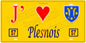 Plaque métal décorative 15 x 30 cm fond  mur jaune 57 J' ❤️Plesnois , canton Rombas 57
