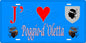 Plaque métal décorative 15 x 30 cm bleu J' ❤️ Poggio d'Oletta Canton Biguglia-Nebbio Haute-Corse
