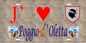 Plaque métal décorative 15 x 30 cm mur antique J' ❤️ Poggio d'Oletta Canton Biguglia-Nebbio Haute-Corse