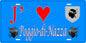 Plaque métal décorative 15 x 30 cm bleu J' ❤️ Poggio di Nazza Canton Biguglia-Nebbio Haute-Corse